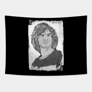 Watercolor - Patrick Swayze BW on Dark Tapestry