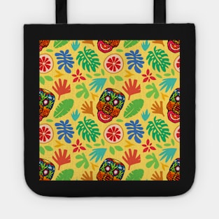 Tropical Pineapple Sugar Skull Tote