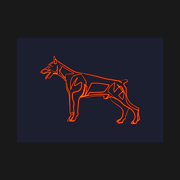 Doberman dog minimal contemporary illustration by bernardojbp