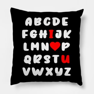 Alphabet ABC I Love U Valentines Day English Teachers Heart Pillow