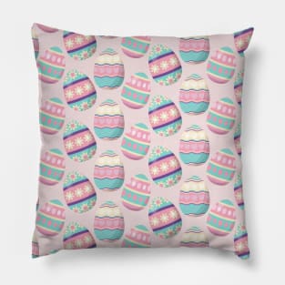 Colorful Pastel Easter Egg Pattern Pillow