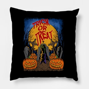 trick or treat, halloween vintage design Pillow