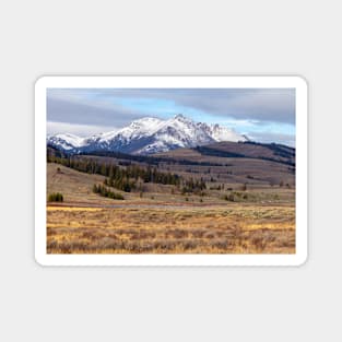 Snow-capped Mountains Yellowstone National Park Magnet