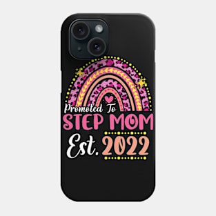 Promoted to Step Mom Est.2022 Rainbow Stepmother to Be New Stepmother Phone Case