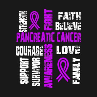 Support Believe And Fight Pancreatic Cancer T-Shirt