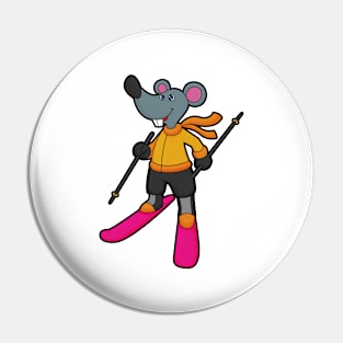 Mouse as Skier with Ski Pin