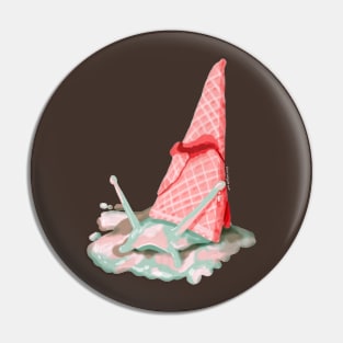 Soft Serve Snail Jelly Gouache Painting Pin