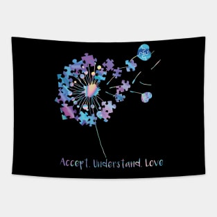 Autism Awareness Dandelion Accept Understand Love Tapestry