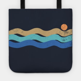 Sunset waves vintage Tote