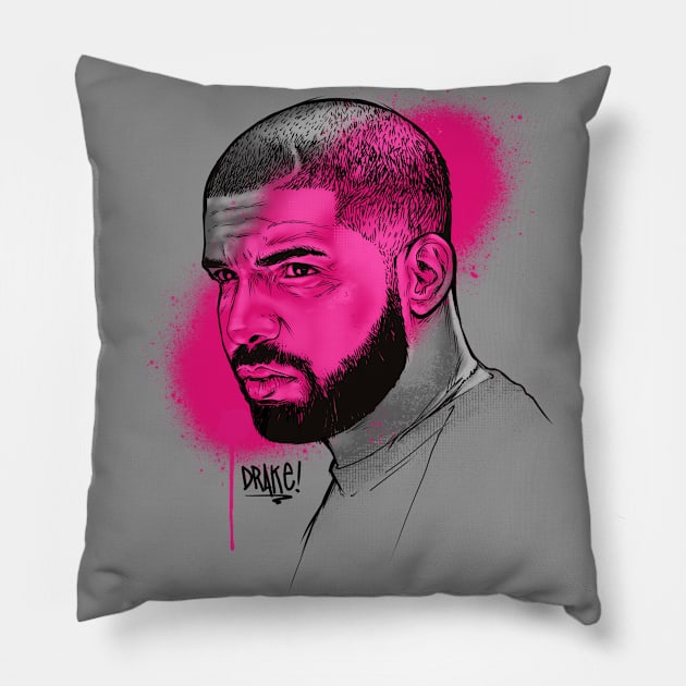 DRAKE SKETCH DESIGN Pillow by Basic Lee