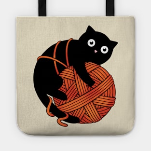 Cat and yarn ball Tote