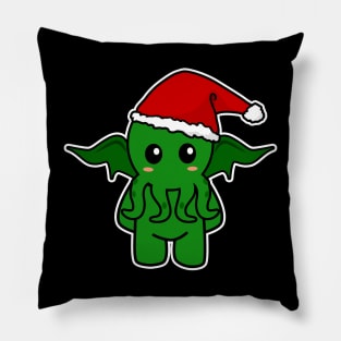 Cthulhu With A Christmas Hat Pillow