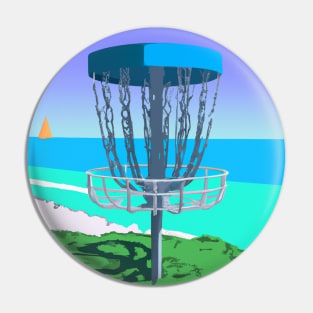 Disc Golf on an Oceanside Beach Pin