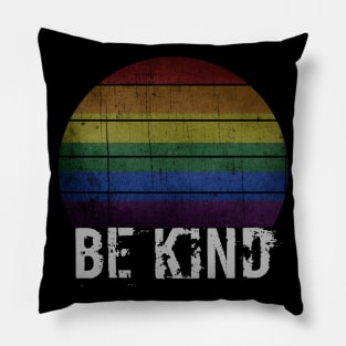 Be Kind Gay Les Pride LGBT Month Retro Pillow