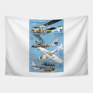 Vintage Travel Poster England Imperial Airways Tapestry