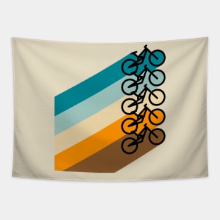 Retro Rainbow Mountain Bike Tapestry