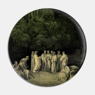 High Resolution Gustave Doré Illustration The Poets in Limbo Tinted Pin