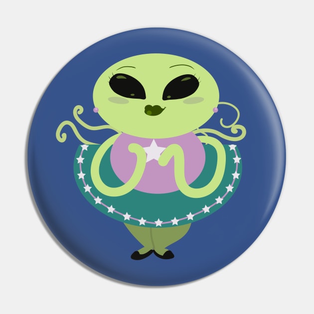 Alien Cutie Pin by MesozoicArt