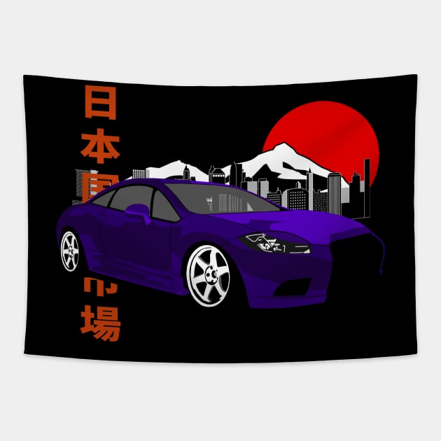 Mitsubishi Eclipse 4 Retro Style Tapestry by Rebellion Store