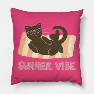 Summer vibe cat Pillow