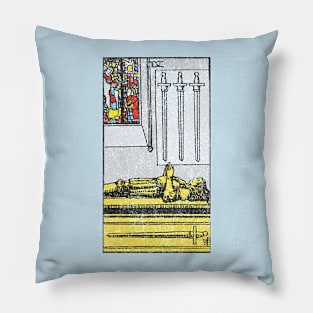 Four of swords (distressed) Pillow