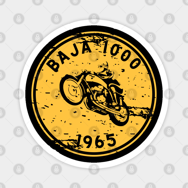 Vintage Motorcycle Race Baja 1000 1962 Magnet by TommySniderArt