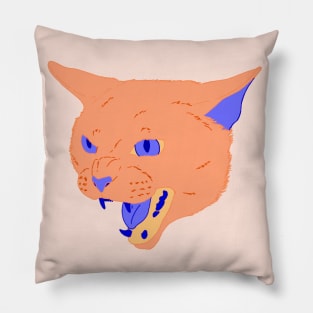 Vaporwave Cat - Sunset Pillow