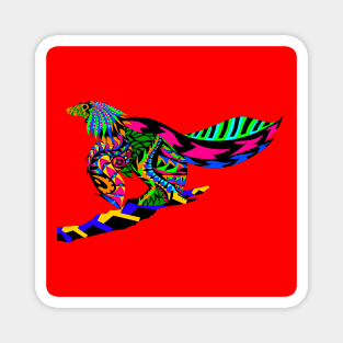 winged velociraptor the bird dinosaur ecopop Magnet