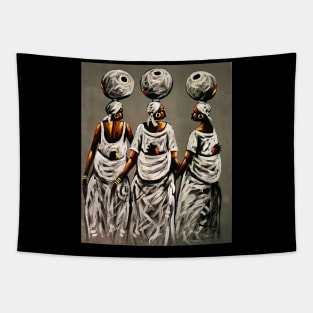 African Women carrying Children, African Artwork Tapestry