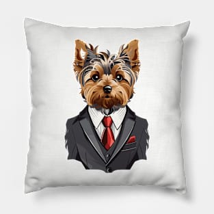 Yorkshire Terrier With Suit Pillow