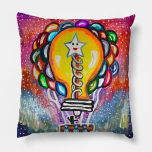 Magical Hot Air Balloon to Childhood Dreams Pillow