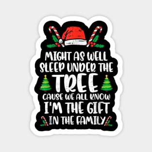 Might Funny As Well Sleep Under The Tree Happy Christmas Magnet