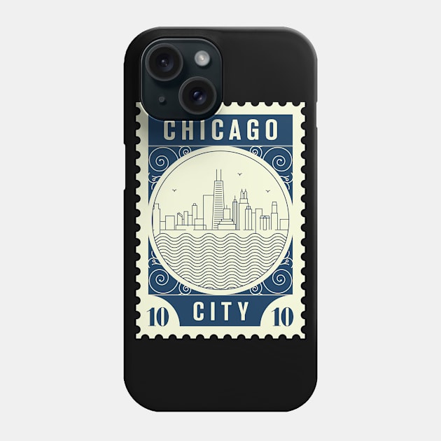 Chicago Stamp Design Phone Case by kursatunsal