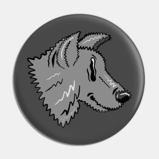 Good boy squiggly wolf Pin