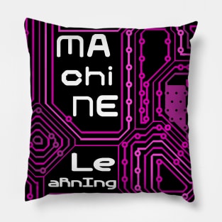 Machine Learning Circuit Board | Pink White Pillow