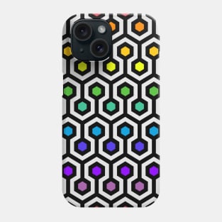 Geometric Pattern: Looped Hexagons: Rainbow Phone Case