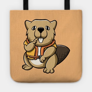 Cute otter wearing lifebelt Tote