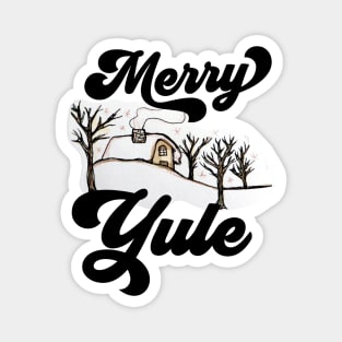 Merry Yule Snow Season Magnet