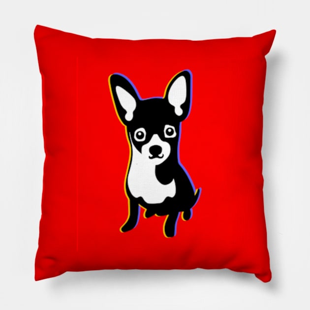 Chihuahua Pop Art Pillow by ArtFactoryAI