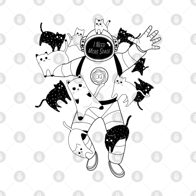 I Need More Space Cats Astronaut by original84collective