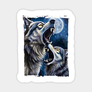 Howling Wolves Magnet