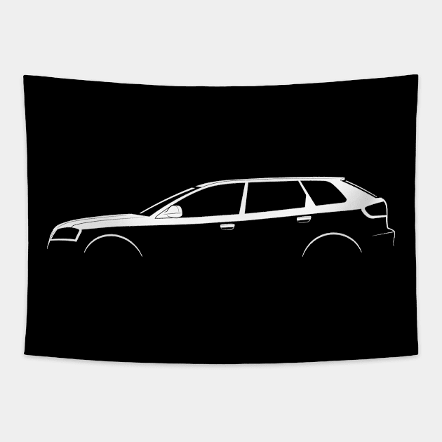 Audi A3 Sportback (8P) Silhouette Tapestry by Car-Silhouettes