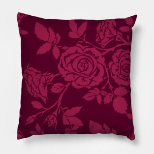 Red Rose Pattern Pillow