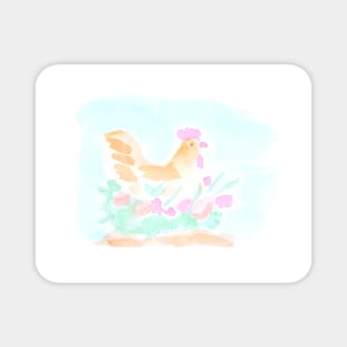 Easter, chicken, nest, eggs, family, bird, flower, floral, spring, nature,holiday, decor, spring, watercolor, light Magnet