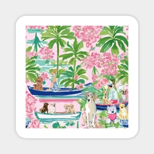 Summer outing, preppy seamless pattern Magnet