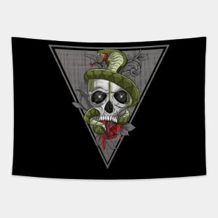 Skull With Rose and Snake Tapestry