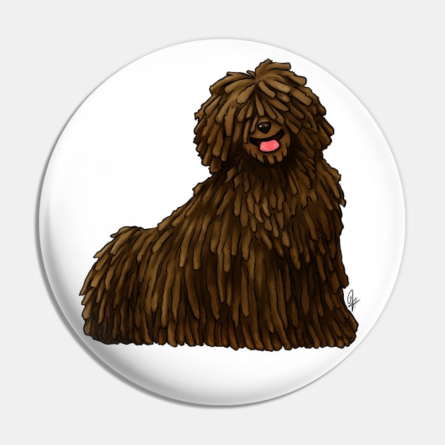 Dog - Puli - Brown Pin by Jen's Dogs Custom Gifts and Designs