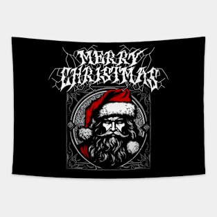 Black Metal Santa - Christmas Tapestry