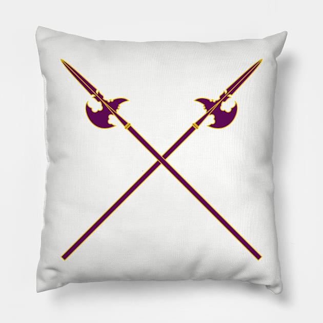 Crossed Halberds (Purple) Pillow by PabloDeChenez