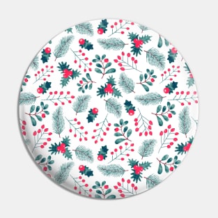 Watercolor Holiday Florals Pin